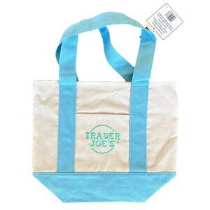 Trader Joe's Pastel Mini Canvas Tote Bags 2025 LIMITED EDITION BLUE | SHIPS NOW